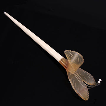 Handmade Cattle Horn 3D Leaves Hair Stick